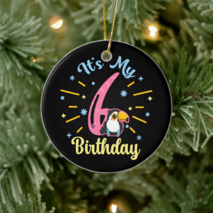 Niedlicher Toucan 6. Geburtstag 6 Jahre Geburtshau Keramik Ornament