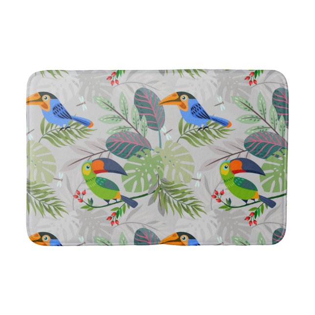 Niedlicher Toucan bird, Everybirdy Pattern, Wasser Badematte (Vorderseite)