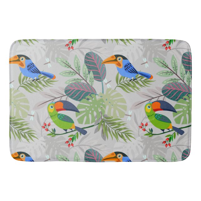 Niedlicher Toucan bird, Everybirdy Pattern, Wasser Badematte (Vorderseite)
