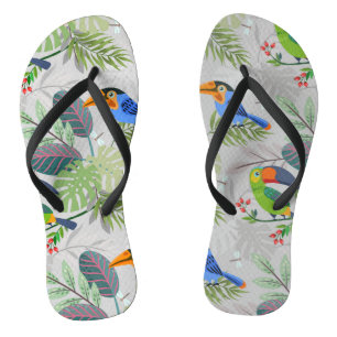 Niedlicher Toucan bird, Everybirdy Pattern, Wasser Flip Flops