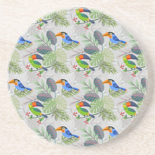 Niedlicher Toucan bird, Everybirdy Pattern, Wasser Getränkeuntersetzer (Vorne)