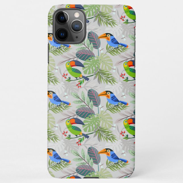 Niedlicher Toucan bird, Everybirdy Pattern, Wasser iPhone Hülle (Rückseite)