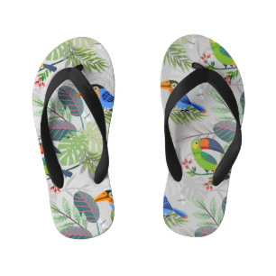 Niedlicher Toucan bird, Everybirdy Pattern, Wasser Kinderbadesandalen