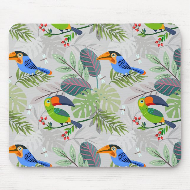 Niedlicher Toucan bird, Everybirdy Pattern, Wasser Mousepad (Vorne)