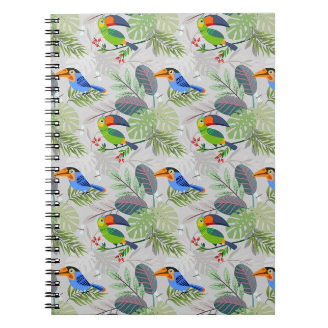 Niedlicher Toucan bird, Everybirdy Pattern, Wasser Notizblock (Vorderseite)