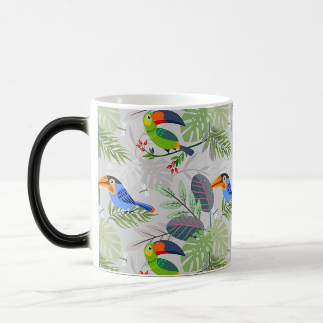 Niedlicher Toucan bird, Everybirdy Pattern, Wasser Verwandlungstasse (Links)