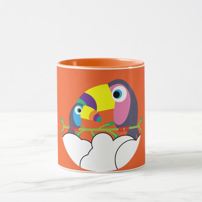 Niedlicher Toukan | LIEBE | Funny Birds Tasse Serv (Zentrum)