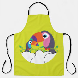 Niedlicher Toukan | LIEBE | Funny Birds Tasse Serv Schürze