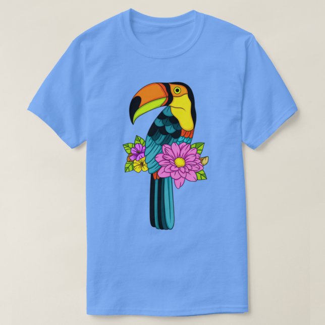 Niedlicher Toukan mit Blume T-Shirt (Design vorne)