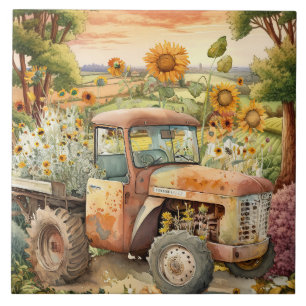 niedlicher Traktor Fliese