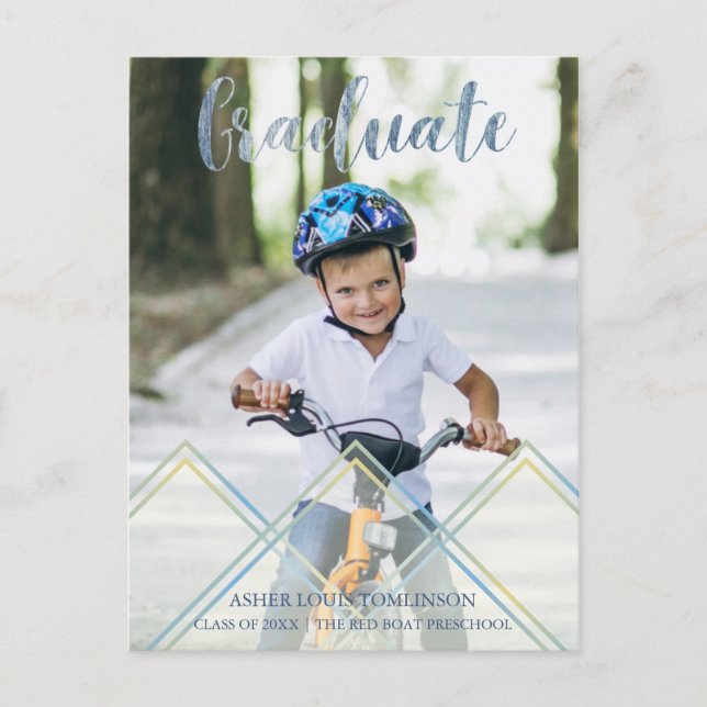 Niedlicher Transparenzeffekt Pre-K Abschluss Foto Postkarte (Vorderseite)