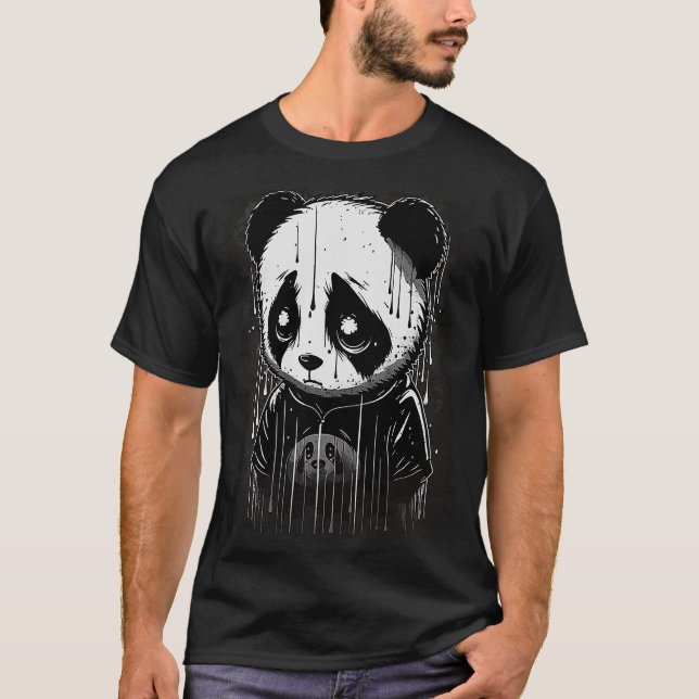 Niedlicher trauriger Panda T-Shirt (Vorderseite)