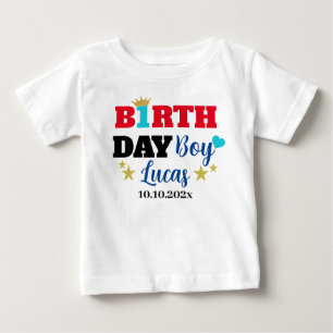 Niedlicher Trendy 1. Geburtstag mit Goldkrone nach Baby T-shirt