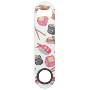 Niedlicher Trendy Watercolor-Sushi-Grund und Speed Flaschenöffner