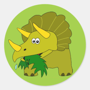 Niedlicher Triceratops-Dinosaurier scherzt coole Runder Aufkleber