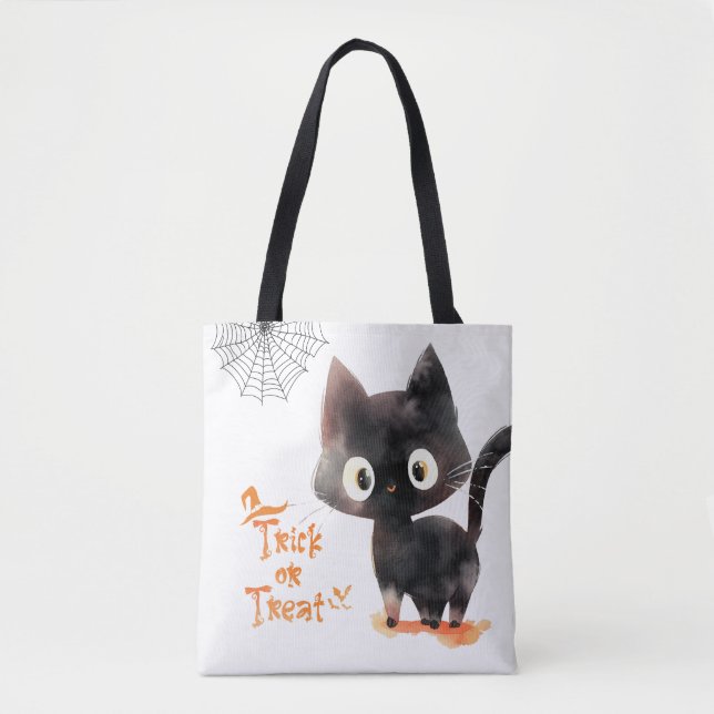 Niedlicher Trick oder behandeln Black Cat Hallowee (Vorderseite)