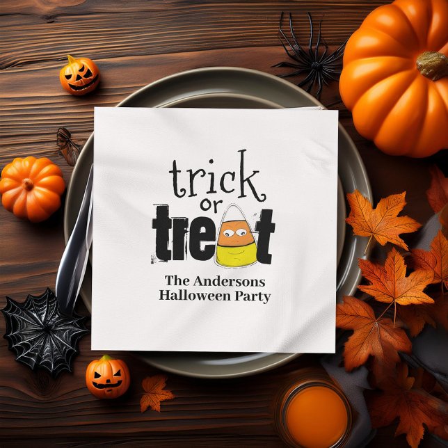 Niedlicher Trick oder Behandlung Personalisierter  Serviette (Creative trick or treat custom cocktail napkins)