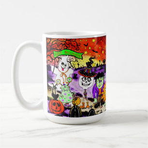 Niedlicher Trick oder Treaters Halloween Spooky Fu Kaffeetasse