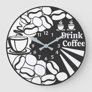 Niedlicher Trinkkaffee Große Wanduhr