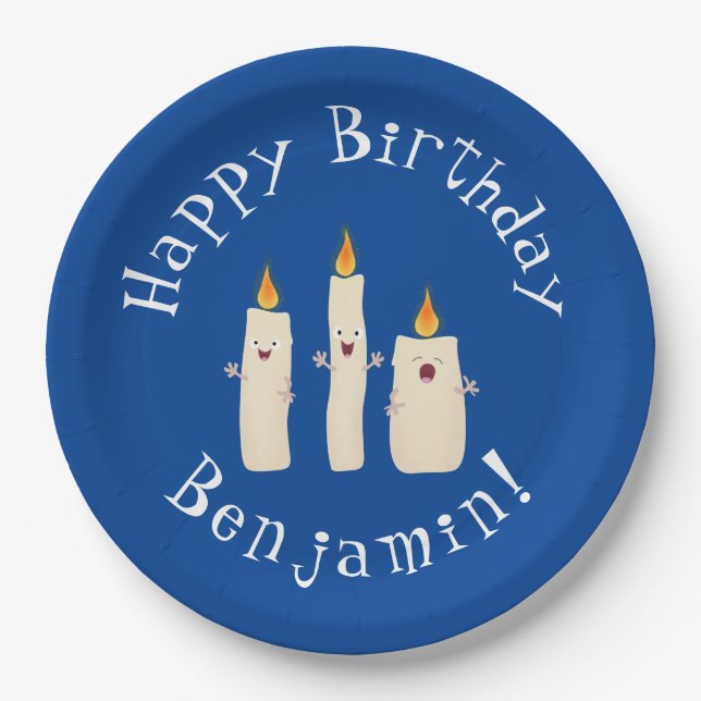 Niedlicher Trio-Cartoon Pappteller (Vorderseite)