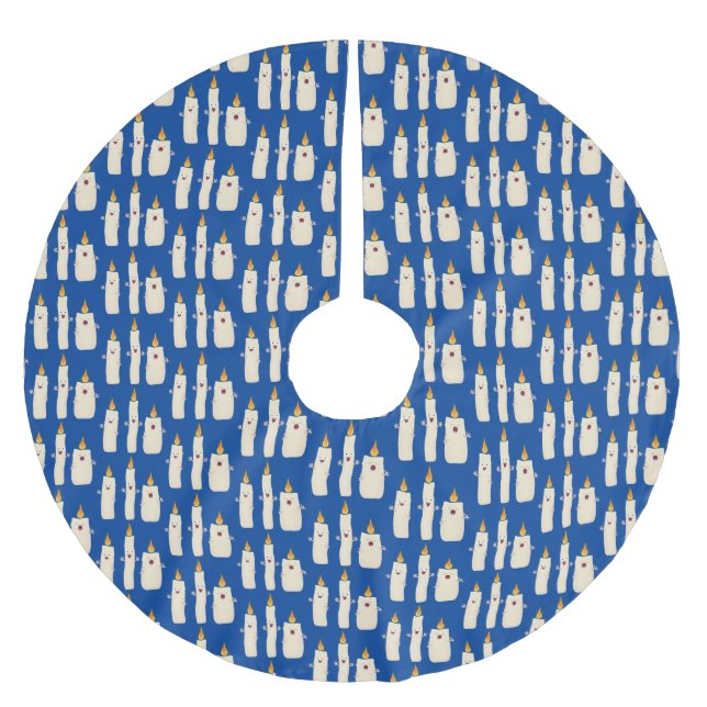 Niedlicher Trio-Cartoon Polyester Weihnachtsbaumdecke (Vorderseite)