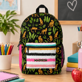 Niedlicher Tropenleoparden-Individuelle Name Bedruckter Rucksack