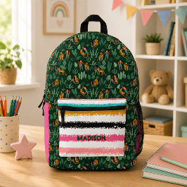 Niedlicher Tropenleoparden-Individuelle Name Bedruckter Rucksack