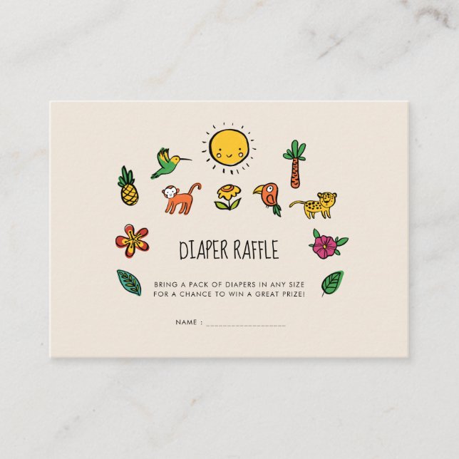 Niedlicher tropischer Dschungel Kinderdusche-Winde Begleitkarte (Vorderseite)