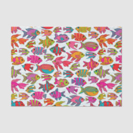 Niedlicher tropischer Fisch Rosa Türkisgrün Seidenpapier