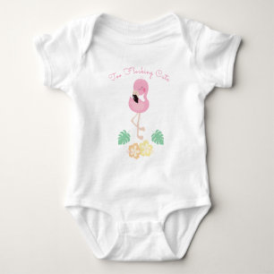 Niedlicher, tropischer Flamingo-Rosa Baby Strampler