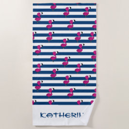 niedlicher tropischer Rosa-Milchlammblauer Streife Strandtuch