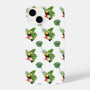 Niedlicher tropischer Vogel Rosa iPhone 14 Fall Hülle