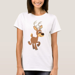 Niedlicher Trotting Cartoon Deer Women T - Shirt