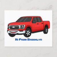 Niedlicher Truck-Cartoon mit rotem Lieferwagen