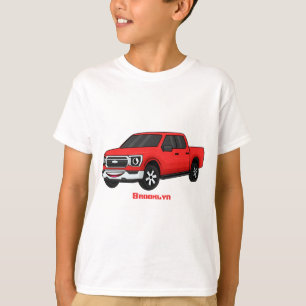 Niedlicher Truck-Cartoon mit rotem Lieferwagen T-Shirt