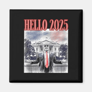 Niedlicher Trump Hallo 2025 Neujahrsfest Konservat Magnet