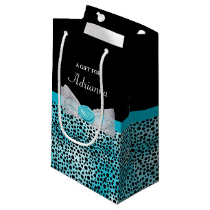 Niedlicher Türkischeetah-Druck-Frilly Bogen und Kleine Geschenktüte
