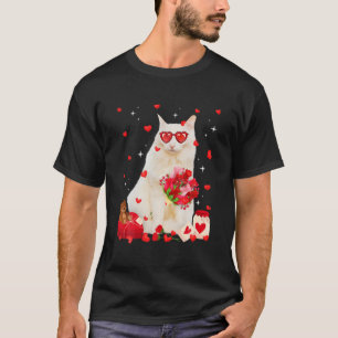 Niedlicher türkischer Angora Katze Valentine Fun K T-Shirt
