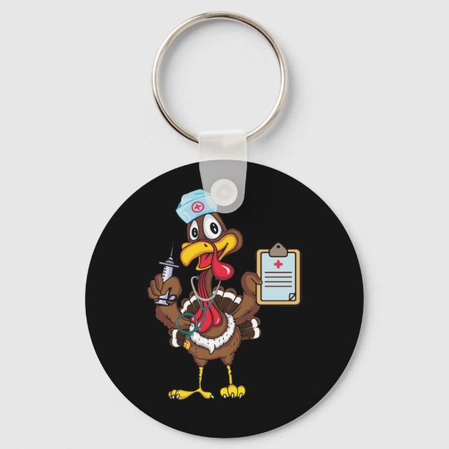 Niedlicher türkischer Krankenpfleger Erntedank für Schlüsselanhänger (Vorderseite)