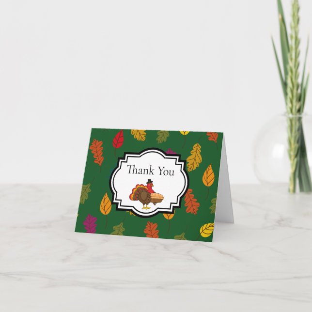 Niedlicher türkischer Pumpkin-Pie-Erntedank | Pers Dankeskarte (Vorderseite)