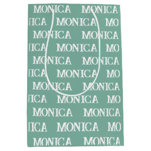 Niedlicher türkisfarbener Name Typografie Geschenk Mittlere Geschenktüte