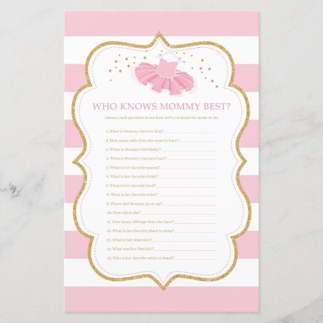 Niedlicher Tutu, der die beste Babydusche kennt (Vorderseite)