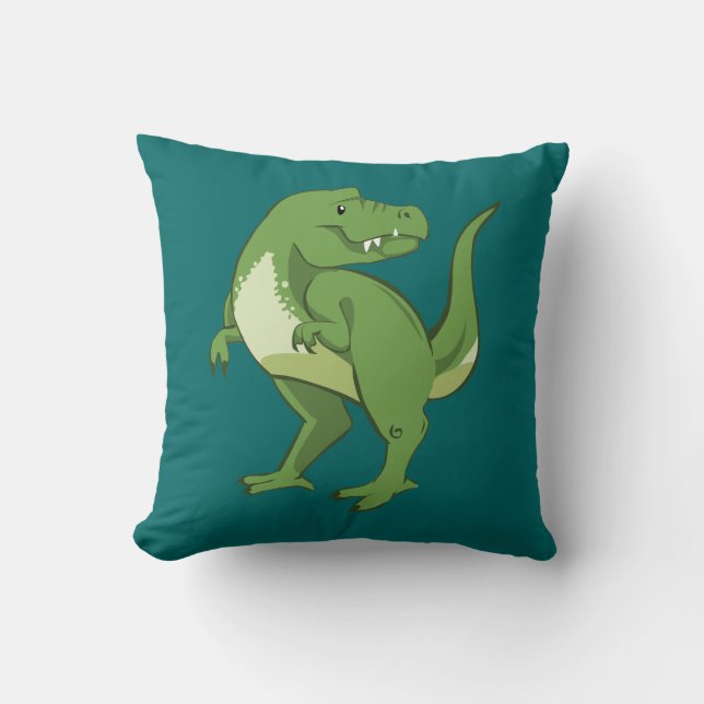 Niedlicher Tyrannosaurus Rex Cartoon Kissen (Vorderseite)
