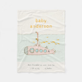 Niedlicher U-Boot-Monogramm-Babystaat Fleecedecke