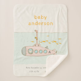 Niedlicher U-Boot-Monogramm-Babystaat Sherpadecke