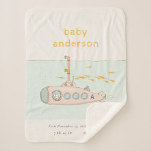 Niedlicher U-Boot-Monogramm-Babystaat Sherpadecke
