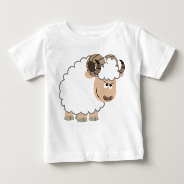 Niedlicher überzeugter Cartoon-RAM-Baby-T - Shirt (Vorderseite)