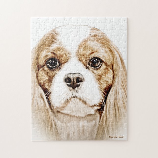 Niedlicher unbekümmerter Königcharles Spaniel Puzzle (Vertikal)