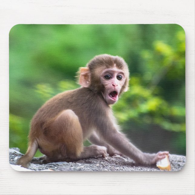 Niedlicher und Adorable-Baby-Affe Mousepad (Vorne)