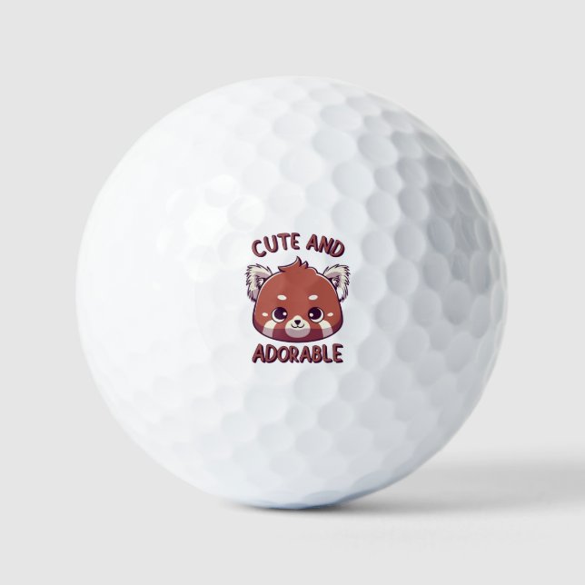 Niedlicher und bezaubernder Roter Panda Golfball (Vorderseite)